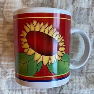 Sunflower on Bright Red Coffee Mug‎ by EHI